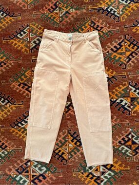 Wilfred Tan High-Rise Utility Barrel Cut Pants